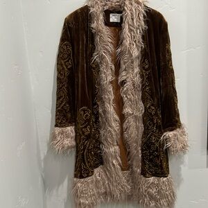 FREE PEOPLE UNDERSTATED LEATHER- MOON GLOW COAT. SIZE L, BROWN. NEVER WORN.